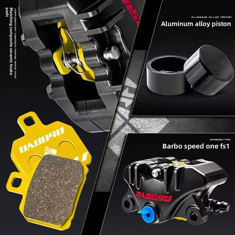 BABOSU FS-1 Racing Small Crab Brake Caliper High Performance 2-Piston Brake Pump for Electric Scooter Oasis Select