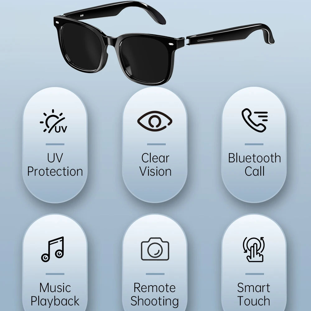 Sunglasses UV/Blue Light Protection Photochromic Glasses Women Voice Call Smart Glasses Men Eyewear Play Music Remote Shooting Oasis Select