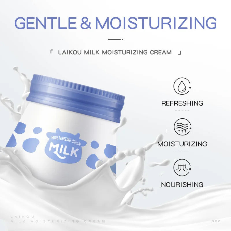 Laikou Milk Moisturizing Cream,Deep Hydration Face Cream with Milk Protein Hyaluronic Acid, Nourishing & Brightening,Lotion 55g Oasis Select