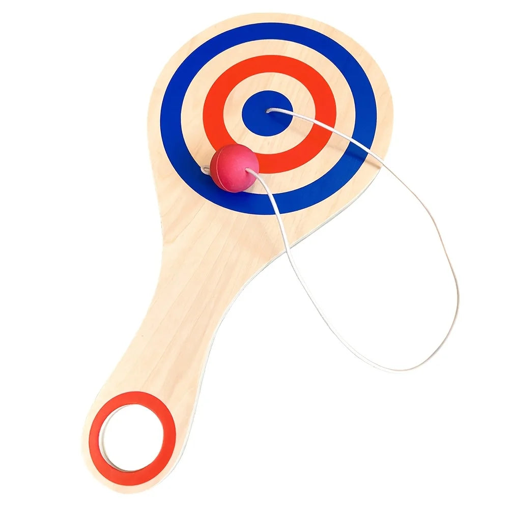1pc Wooden Target Ball with Elastic String, Kids Hand-Eye Coordination Skill Game, Interactive Sensory Training Toy for Children Oasis Select