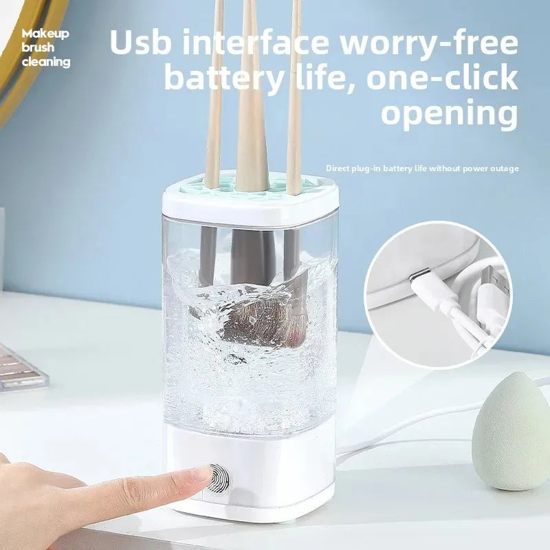 Electric Makeup Brush Cleaner Machine with Storage Case