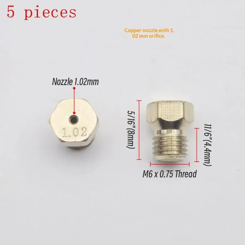 5PCS Burner Gas Hob LPG- Conversion Kits Jets 50 65 70 87 95 Brass Nozzle For Gas Stove Brass Nozzle Propane Injector Oasis Select A13