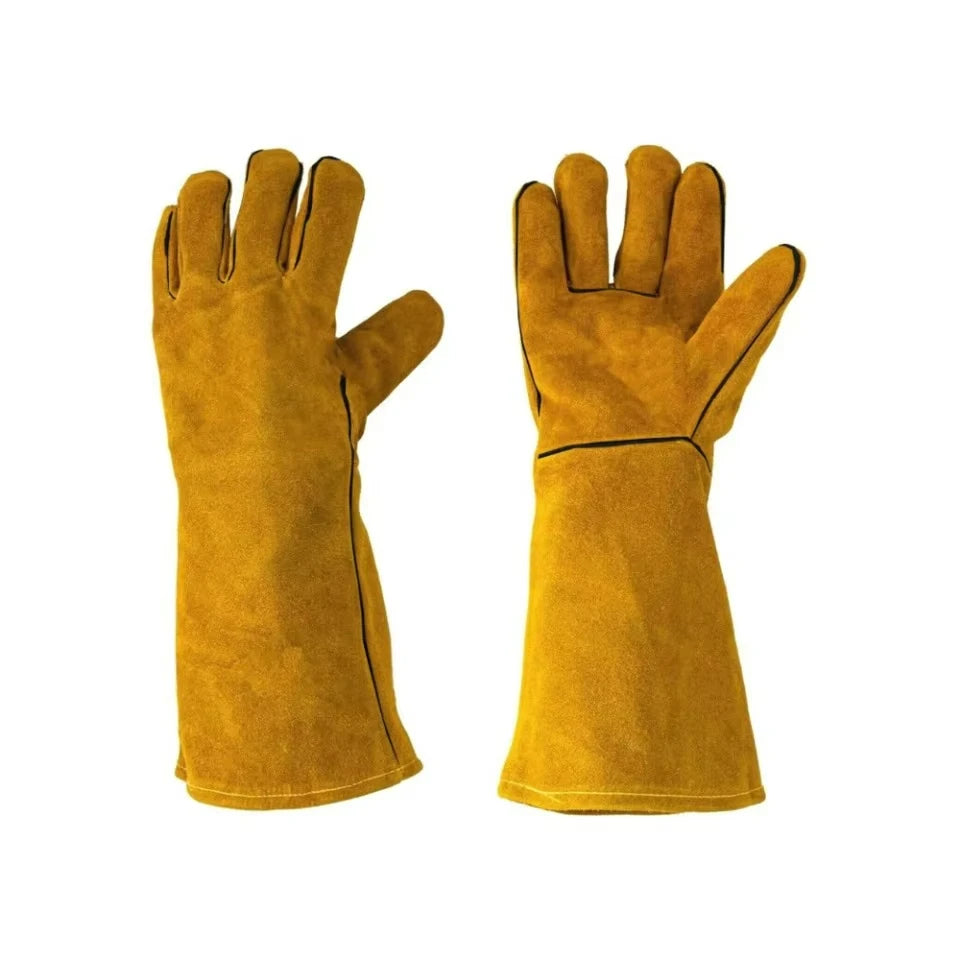 Flame-retardant Welding Work Gloves Heat-proof Metal Welding Protector Yellow Gloves Soldering Welding Gloves Tools Oasis Select A