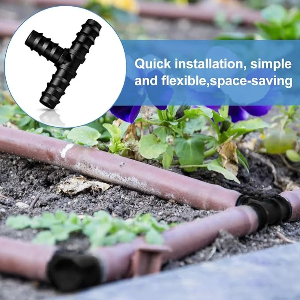 10 pcs 1/2" Drip Irrigation Fittings Kit Straight Tee Elbow Plug For 1/2 Inch 16mm Tubing Garden Watering Hose Connect Oasis Select