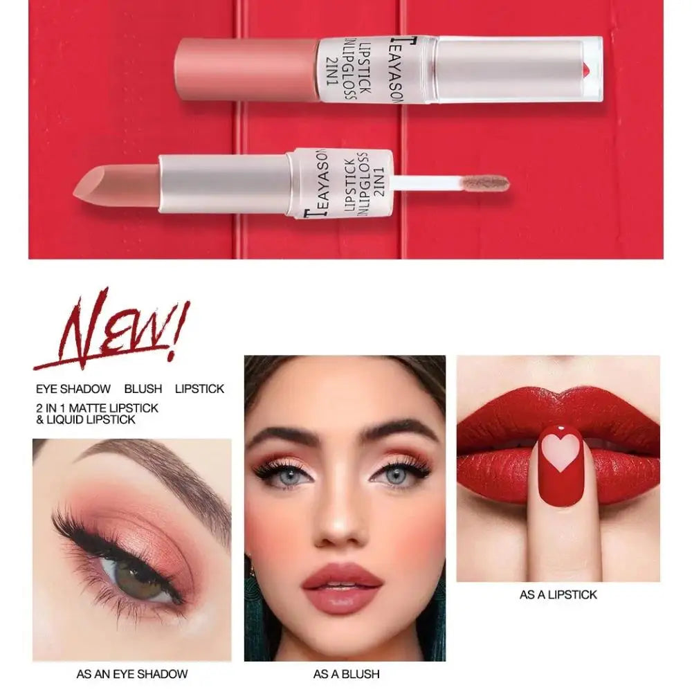 TEAYASON 2-in-1 Matte Liquid Lipstick & Gloss – Waterproof