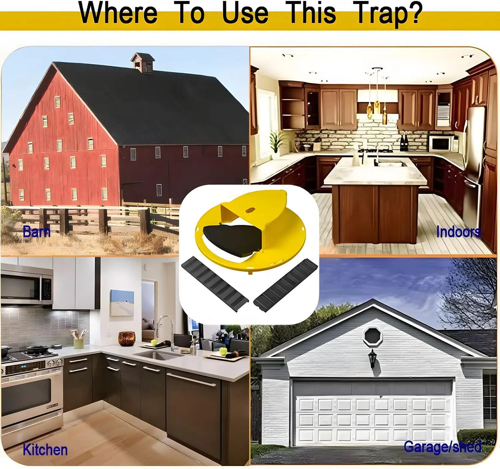 Double-end Mouse Trap Bucket Flip Lid -Multi-Catch Auto-Reset Humane or Lethal Rat Trap ABS Material -5 Gallon Bucket Compatible Oasis Select