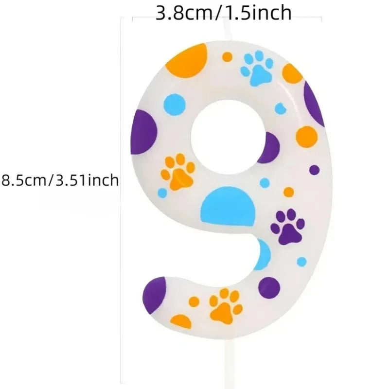 Birthday Candles Blue Dog Paw Themed Print Birthday Party Supplies Paw Cake Topper Decorations Birthday Oasis Select