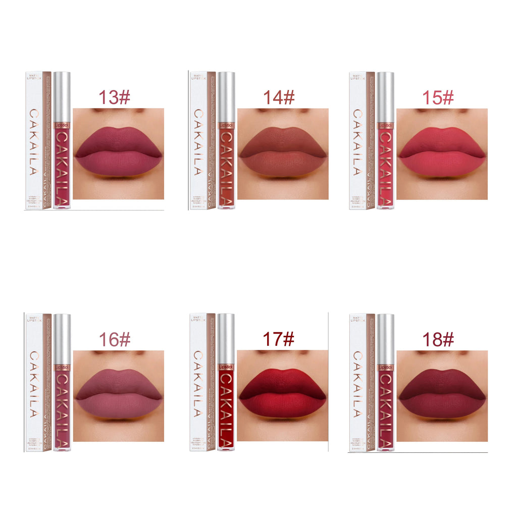 18-Color Matte Waterproof Lipstick – Non-Transfer Lip Gloss Set