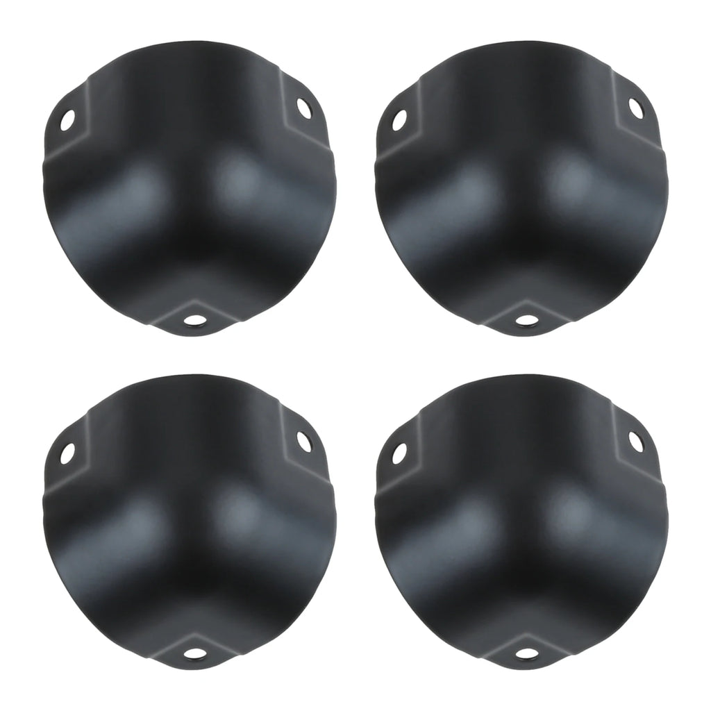 4pcs/set Black Metal Protectors Square Edging Bowl-shaped Box Corner Round Wrapping Flight Case Luggage Aluminum Toolbox 26/29mm Oasis Select 29MM black