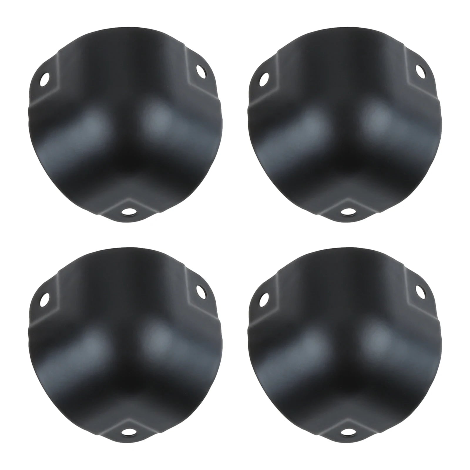 4pcs/set Black Metal Protectors Square Edging Bowl-shaped Box Corner Round Wrapping Flight Case Luggage Aluminum Toolbox 26/29mm Oasis Select 29MM black