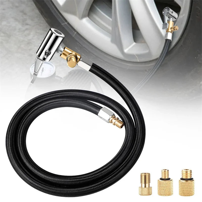 Quick Connect Release Flexible Braided Hose Tire Valve Connection Tube Inflator Compressor Pump Extension Hose For Car Oasis Select Default Title