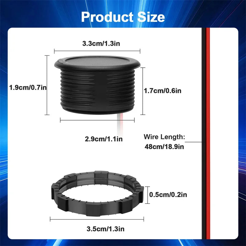 DC 4-100V LED Digital Display Circular Two-wire Voltmeter DC Digital Voltmeter Head Display Reverse Connection Protection Oasis Select