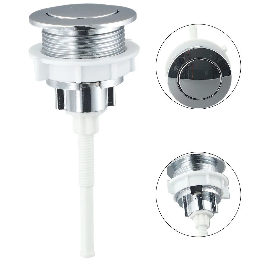 Push Button Toilet Tank Button Bathrooms 1 Piece ABS Plastic Corrosion-resistant Rust-proof Single Button Sliver Oasis Select