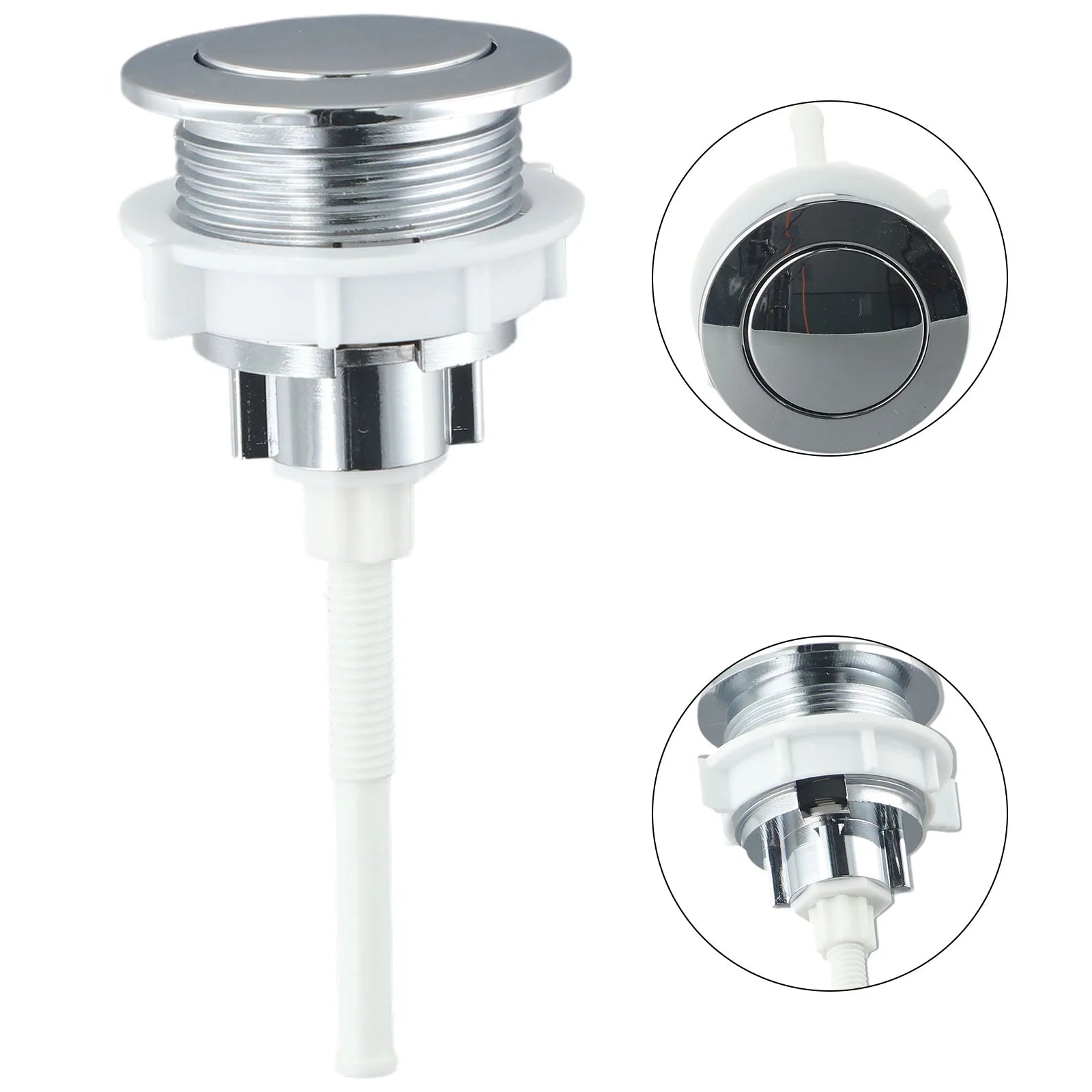 Push Button Toilet Tank Button Bathrooms 1 Piece ABS Plastic Corrosion-resistant Rust-proof Single Button Sliver Oasis Select