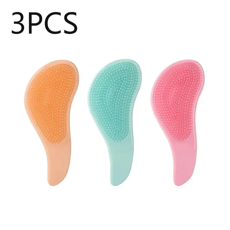 3/6Pcs Comb Anti-static Massage Hair Brush Tangle Detangle Air Cushion Hair Brush Comb Salon Barber Hair Styling Tools Oasis Select Orange-Green-Pink