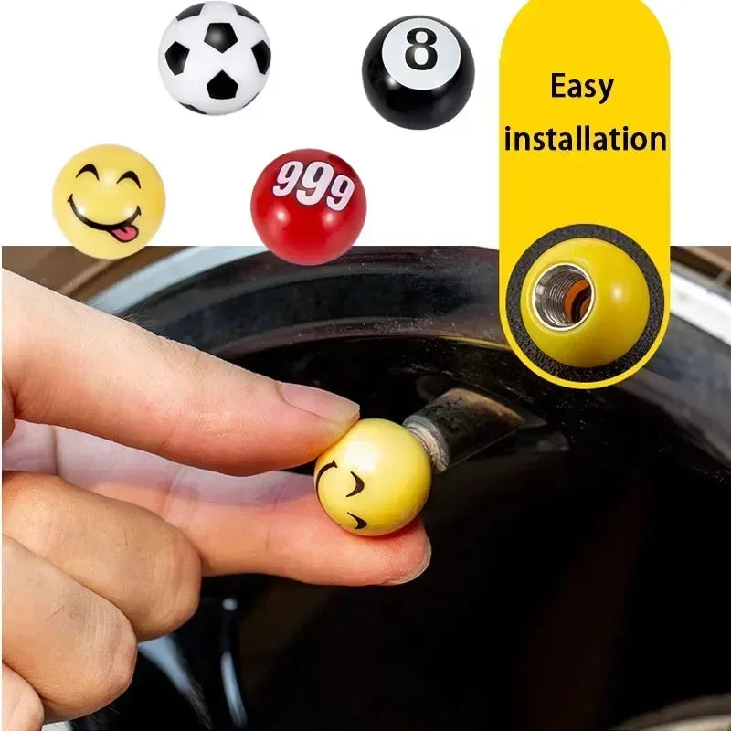 4PC Car Tire Valve Cap Easy to Install, Prevents Air Leakage, Personalized and Fun Valve, Suitable for Most Vehicles Accessories Oasis Select