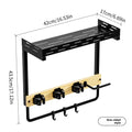 Household wall-mounted broom rack, mop clip, balcony, courtyard finishing and storage, hanging cleaning tool storage rack Oasis Select Black unilateral