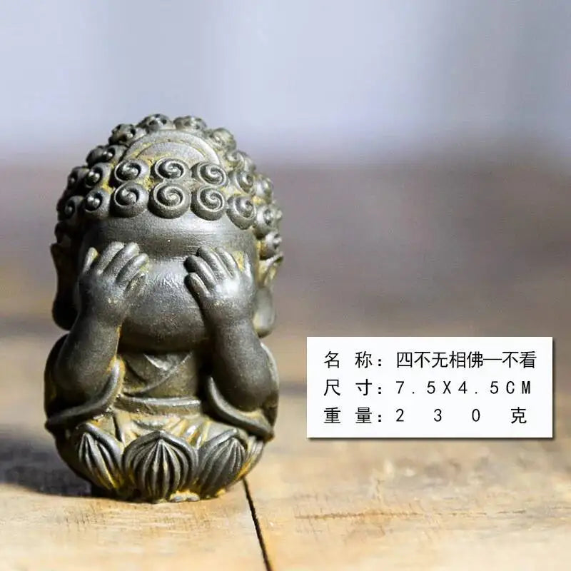 Chinese Style Buddha Zen Tea Pet Ornament Tea Pet Imitation Cast Iron Tea Play Oasis Select Rust - Not Viewed