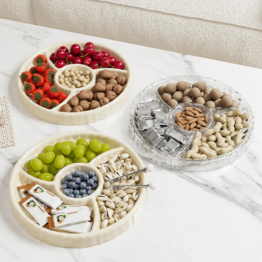 Multi-Compartment Snack & Fruit Serving Tray | Nut Candy Platter