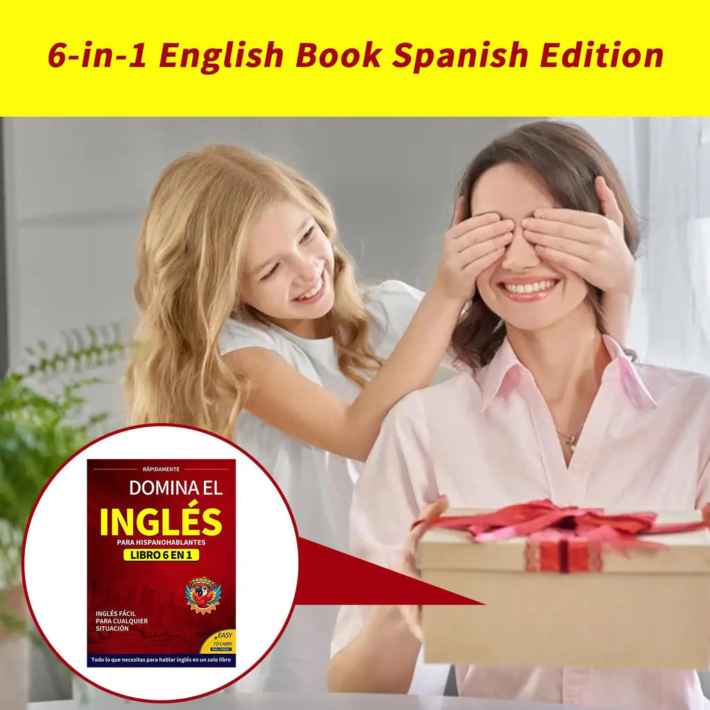 English Books for Beginners 6-in-1 Spanish Edition English Workbook Easy Language Learning Dictionary Study Supplies for Reading Oasis Select