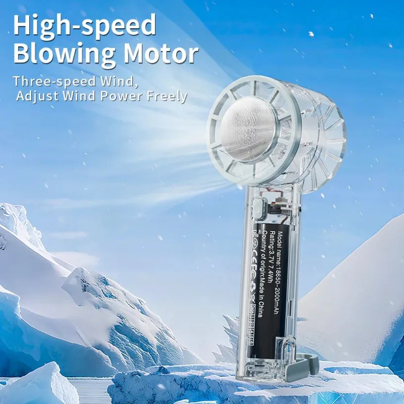 2026 New Ice Cooling Handheld Fan 18°C Instant Cold Gust 2000mAh Portable Mini Fan Summer Gift For Men Women Kids Outdoor Travel Oasis Select