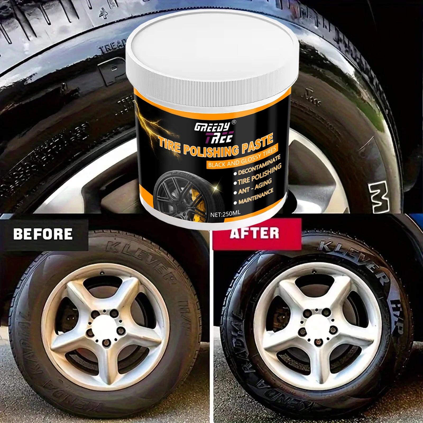Tire Wax Brightening Paste – Dark Color & Anti-Cracking Guard Tire Wax Paste Oasis Select
