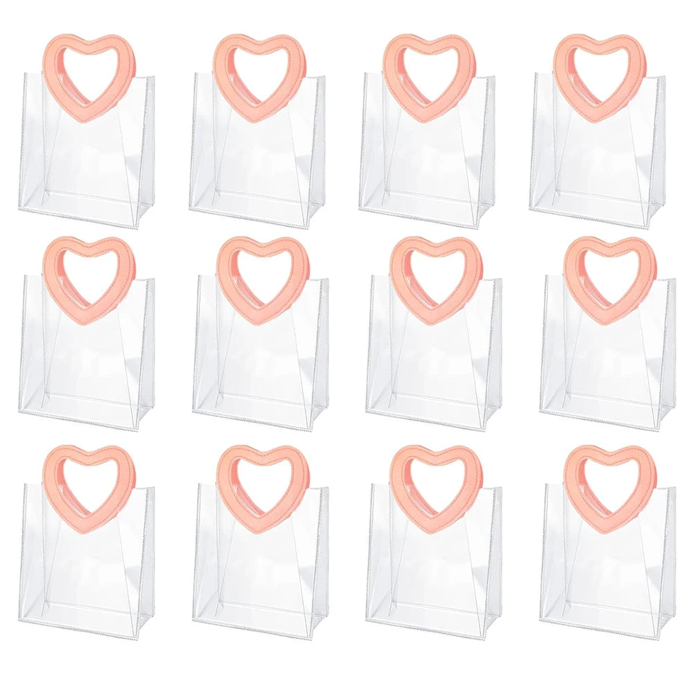 6/12/24 gift bags, high-end heart-shaped handle bag holiday tote bags for parties, New Year weddings Valentine's Day, Christmas Oasis Select 12pcs 20x18cm