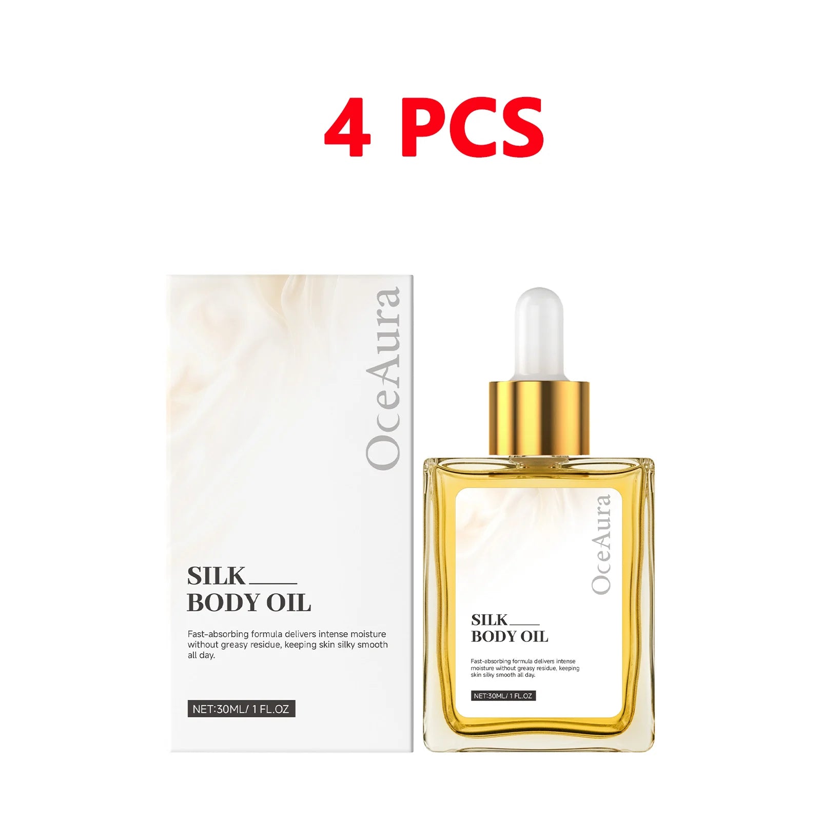 OceAura Silk Body Oil – Hydrating Dry Oil for Smooth Skin Body Moisturizer Oil Oasis Select 4pcs