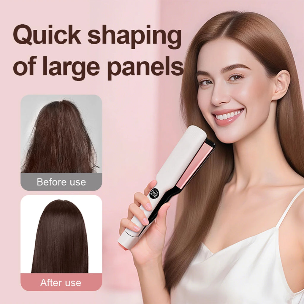 URGGU Wide Plate Hair Straightener – Oil Coating & PTC 60W