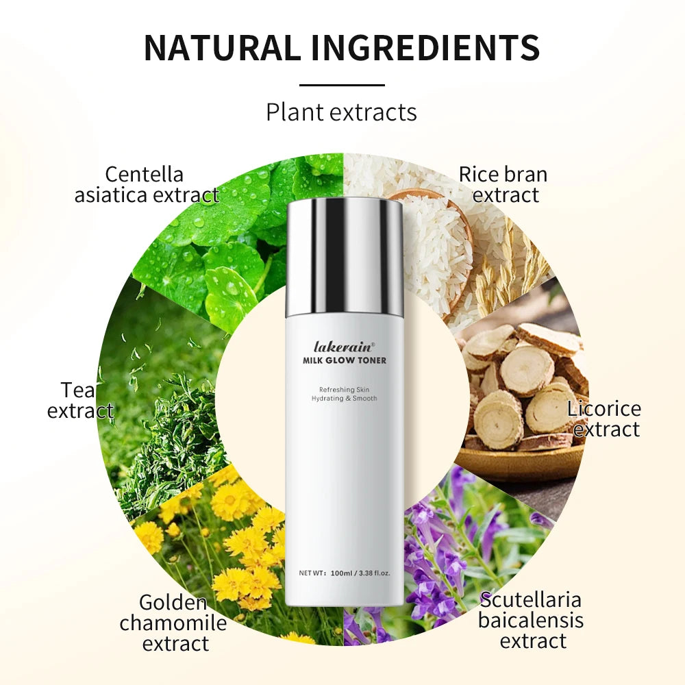 Milk Glow Toner Brightening Skin Powerfully Moisturizes Relieve Dry And Tired Skin Locks In Moisture Beauty Skin Care 100ML Oasis Select