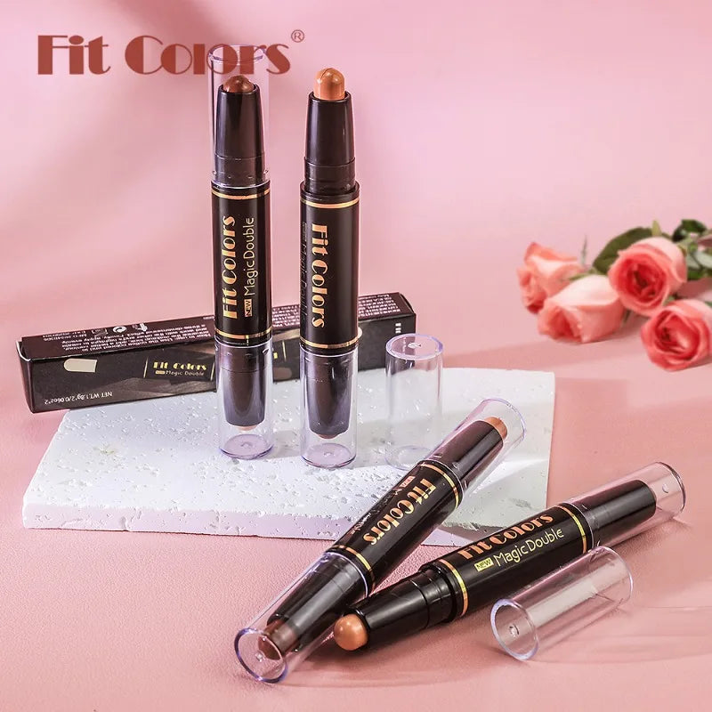 Double-Head Highlighter & Concealer Contour Stick – Waterproof