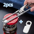 2PCS Multifunctional Bottle Cap Opener, Adjustable Stainless Steel Can Opener with Magnetic Refrigerator Bracket Oasis Select Silver