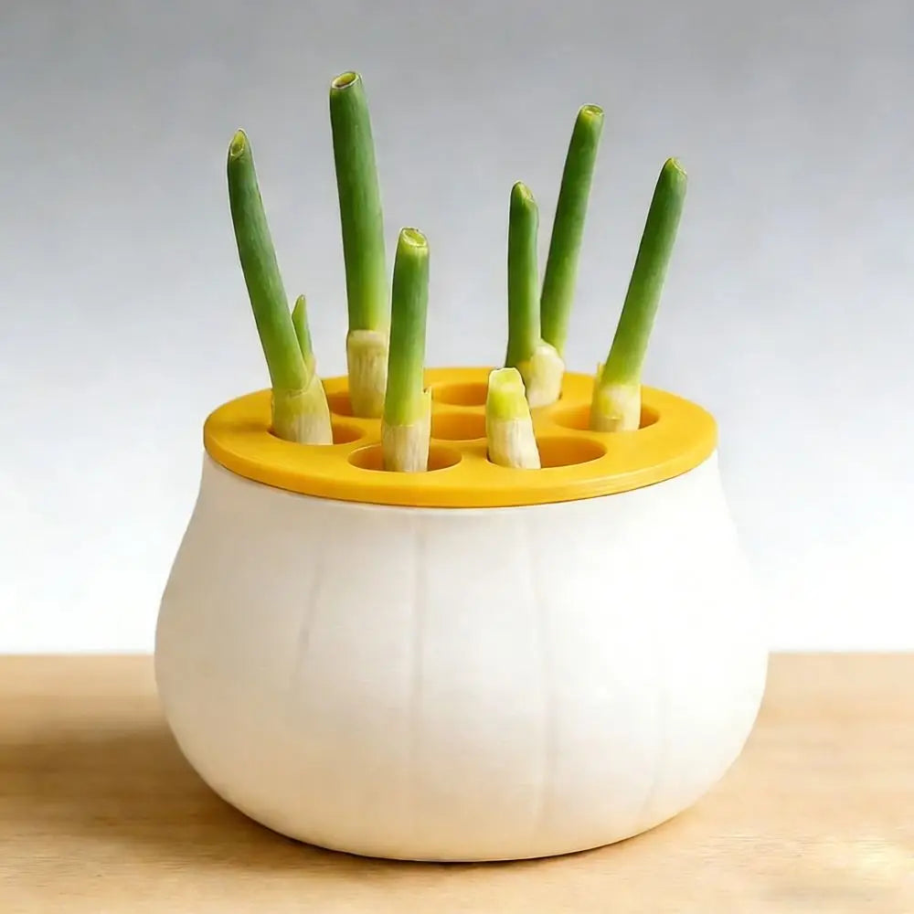 Vertical Hydroponic Green Onion Planter | 7-Hole Space-Saving Hydroponic Planter Oasis Select