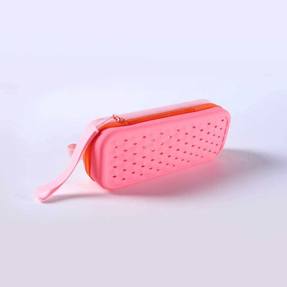 Waterproof Silicone Glasses Case for Swimming, Soft & Breathable Eyeglasses Protector Bag, Swim Gear Accessories Storage Pouch Oasis Select rose-pink