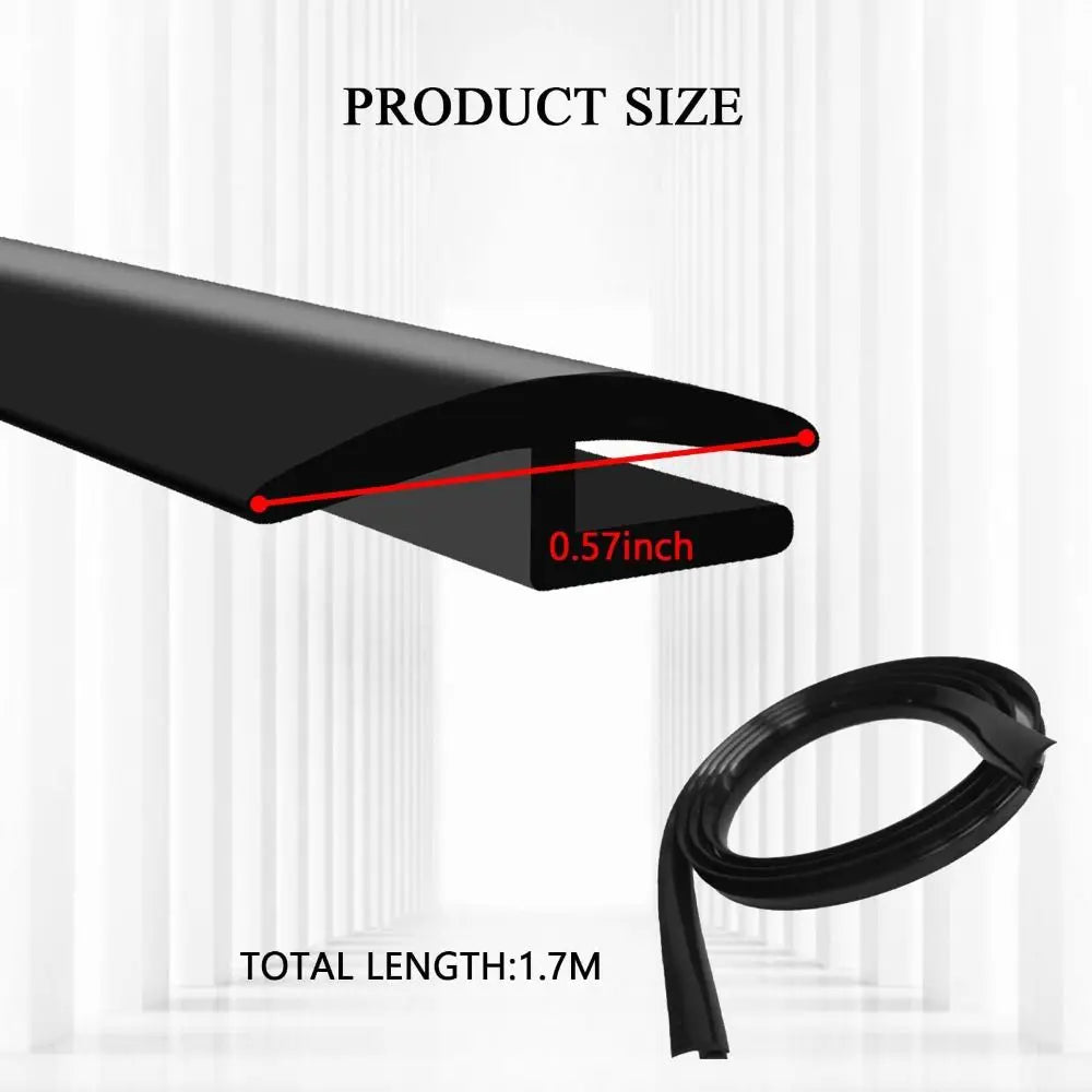 1.7M/5.6Ft Length Car Windshield Cowl Rubber Seal Strip H-Shape Profile Rubber Auto Front Rear Windshield Seal Black Oasis Select
