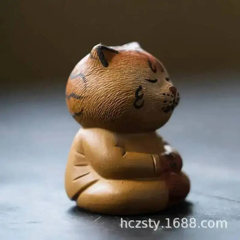 Zisha Tea Pet Tiger Meditating Tiger Handmade Cute Tiger Knocking Hair Ornament Cultivated Tea Play Decoration Tea Чаепитие Oasis Select