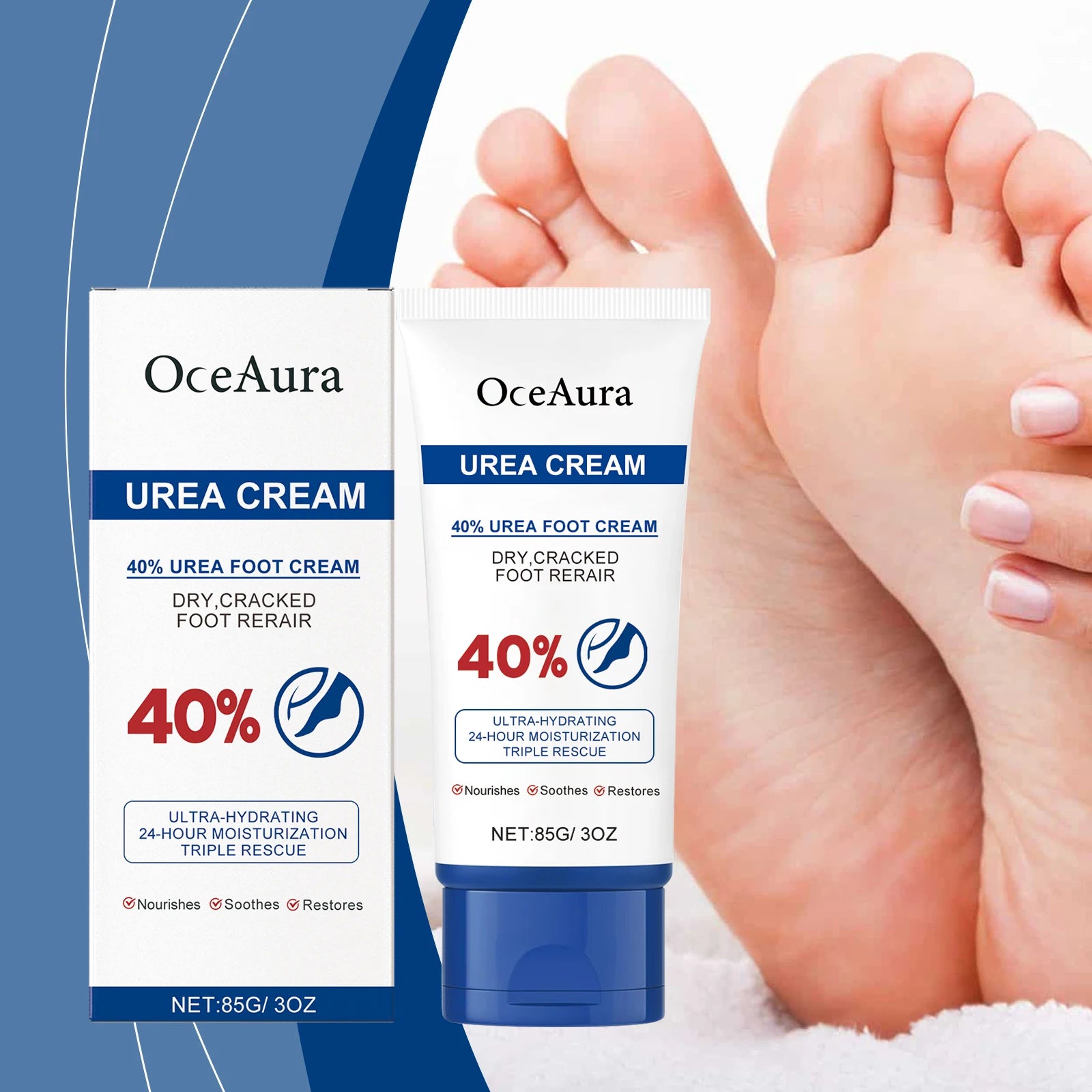 Urea Foot Cream Softening Dry Cracked Heels Exfoliating Improve Roughness Deep Moisturizing for Dry Cracked Hydrating Oasis Select