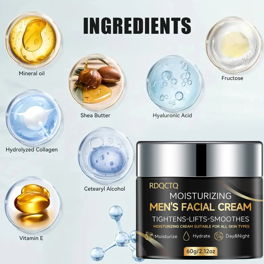 RDQCTQ Men's Retinol Firming Face Cream Skincare Brightening Smooth Wrinkles Facial Moisturizing Collagen Face Men Treatment Oasis Select