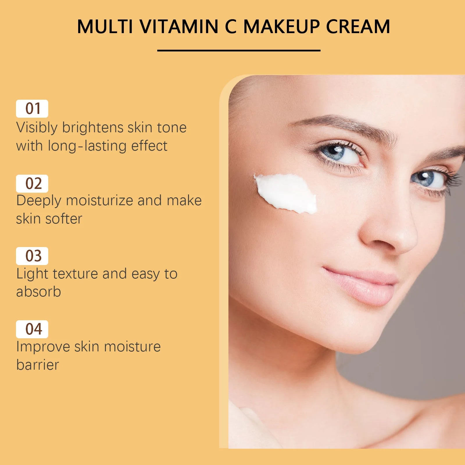 Eelhope Vitamin C Face Cream – Brighten, Tone & Conceal Pores Vitamin C Tone-Up Cream Oasis Select