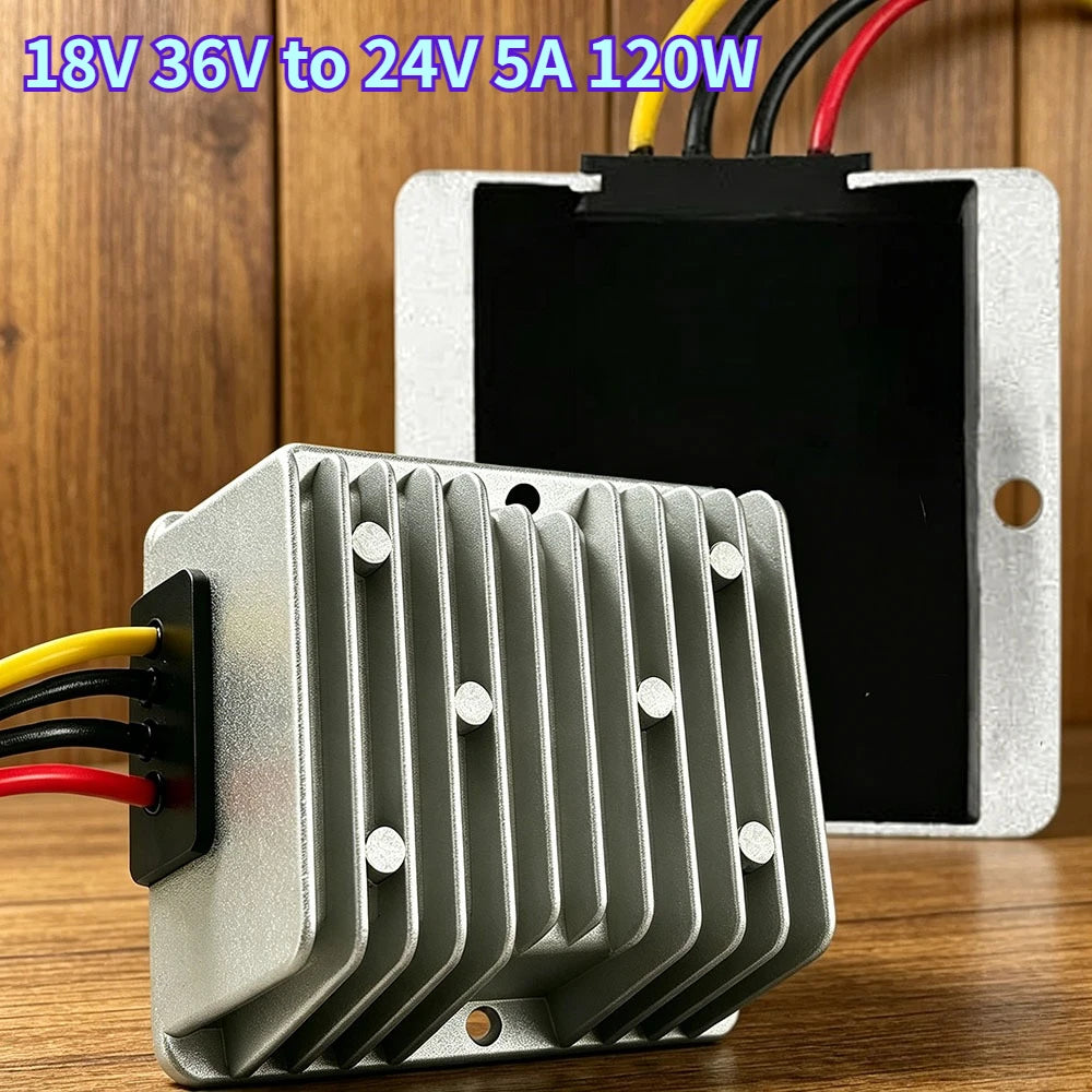 Voltage Reducer Converter DC to DC Voltage Regulator Waterproof Power Adapter DC 18V 36V to 24V 5A 120W Buck-Boost Power Module Oasis Select