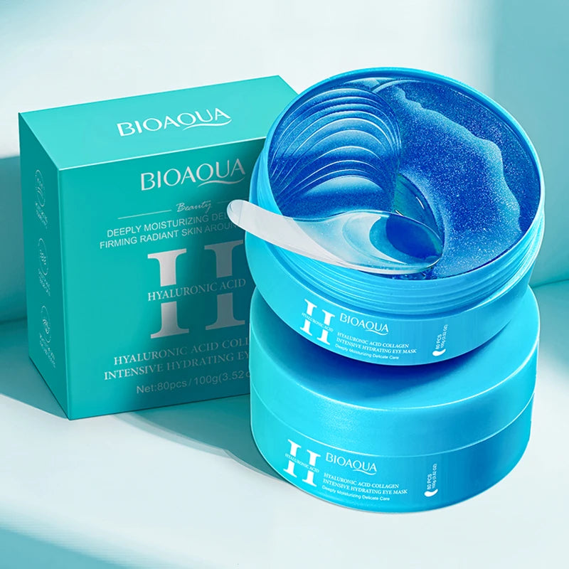 BIOAQUA 80pc Collagen Eye Mask – Dark Circles & Anti-Aging Eye Mask Patches Oasis Select Hyaluronic Acid