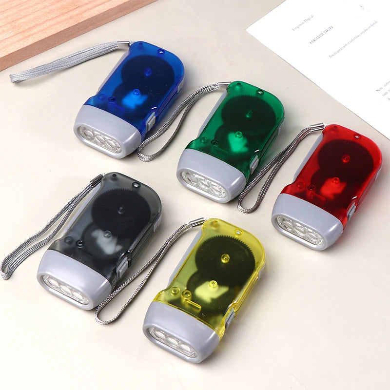 Hand-Crank Dynamo LED Flashlight | Battery-Free Emergency Torch