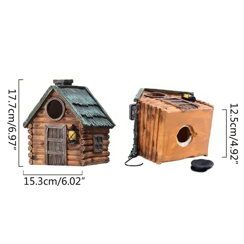 Resin Hanging Birds Nest Bird Cage Egg Caged Bird House Outdoor Decorative Nest Hanging Parrot Nest Houses Pet Bedroom N84C Oasis Select