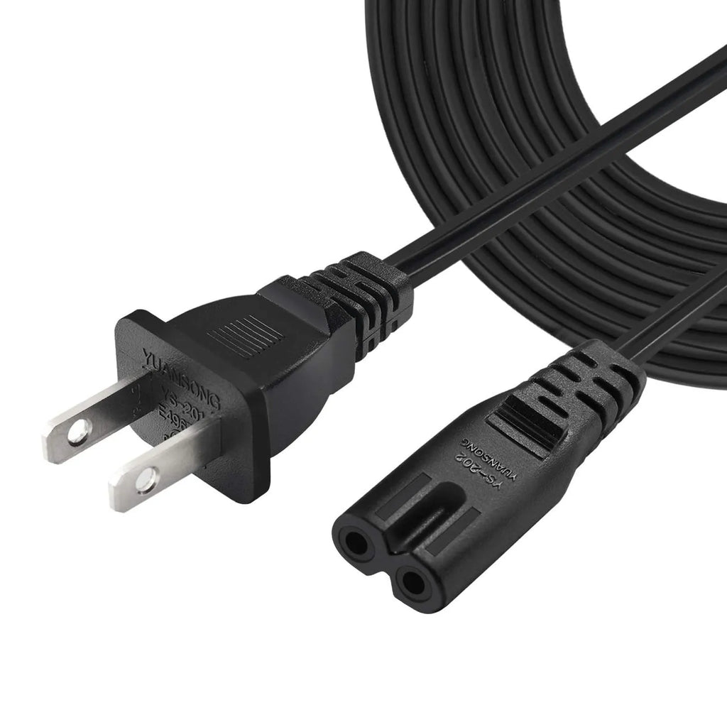 EU US TO C7 Power Cord Cable 2Pin IEC320 C7 Figure 8 For Laptop PS4 LED TV Lamp Speaker Monitor Printer Household Oasis Select US Plug 1.5m