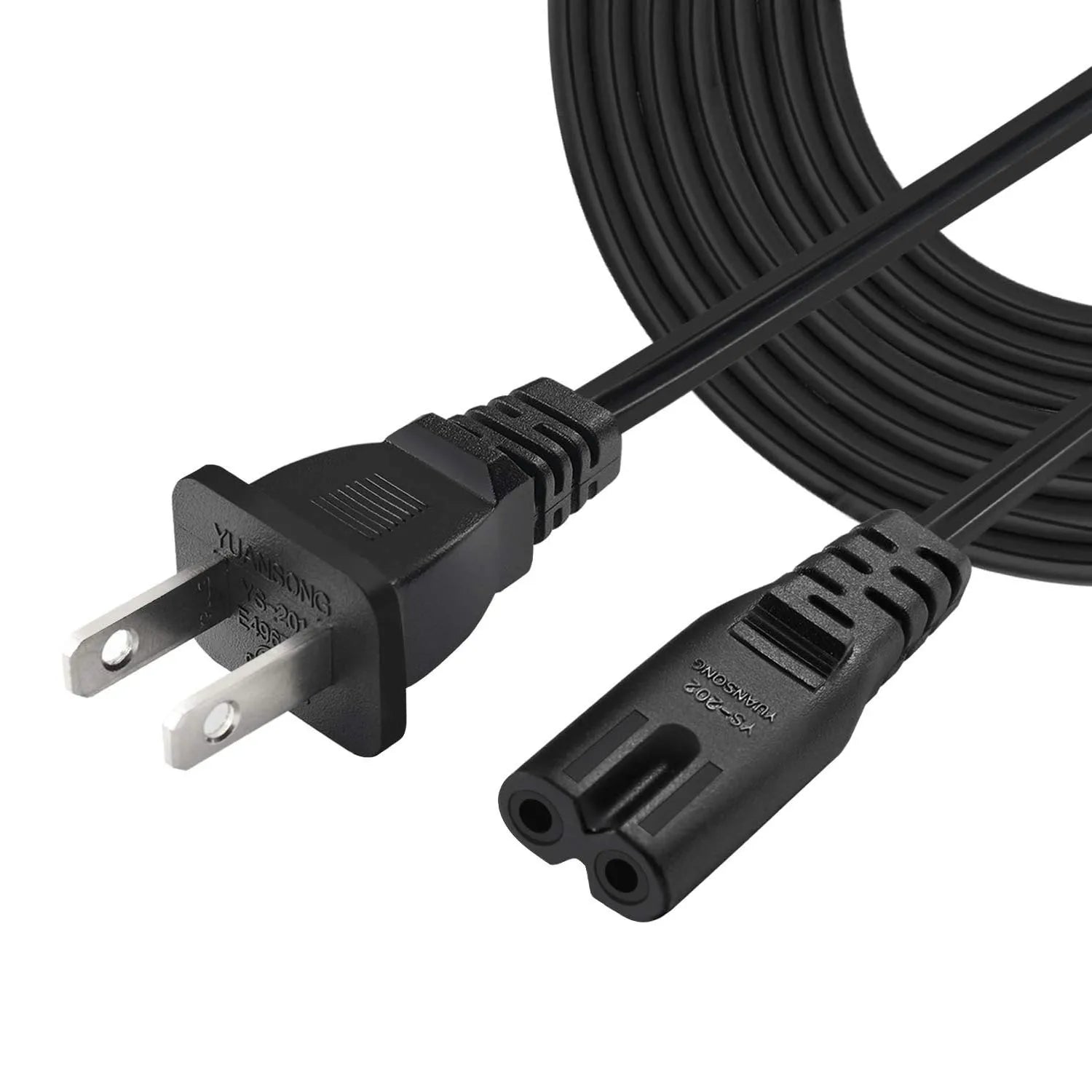 EU US TO C7 Power Cord Cable 2Pin IEC320 C7 Figure 8 For Laptop PS4 LED TV Lamp Speaker Monitor Printer Household Oasis Select US Plug 1.5m