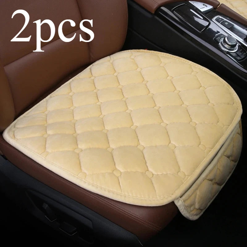 2 PCS Car Seat Cushion,Soft Comfortable Without Backrest Seat Cushion Cover, Universal Seat Protector for Most Cars SUV Oasis Select 2pcsfront seat beige