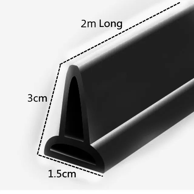 1-2M Bathroom Water Stopper Silicone Retaining Strip Water Shower Dam Flood Barrier Dry And Wet Separation Blocker Accessories Oasis Select black 2M