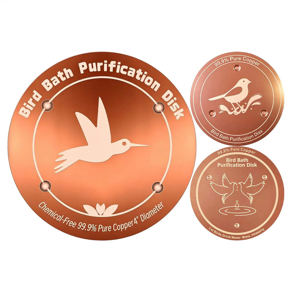 1PC Bird Bath Copper Disk Purification Disk Garden Outdoor Feeder Tray Cleaner Bird Bath Water Fountain Fishpond Lawn Backyard Oasis Select