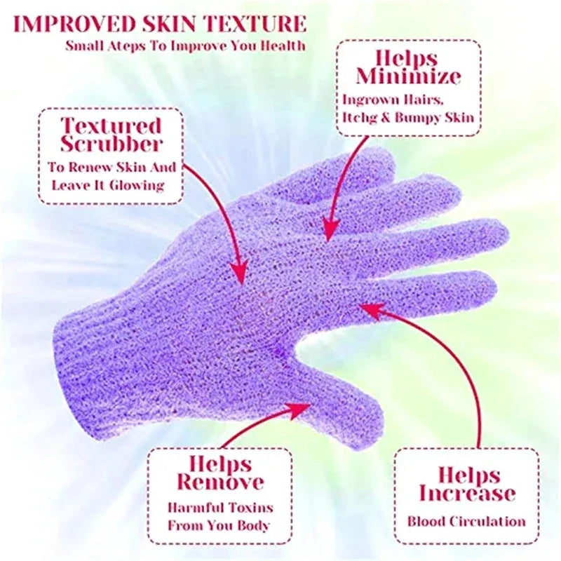 1/2/3pairs Exfoliating Bath Gloves Double Sided Bath Gloves For Beauty Spa Massage Skin Shower Scrubber Bathing Accessories Oasis Select
