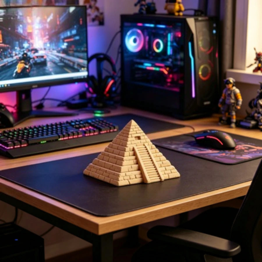 3D Printed Egyptian Pyramid Model Miniature Ancient Egypt Architecture Ornament Home Office Desk Decor Feng Shui Craft Gifts Oasis Select